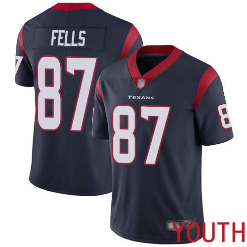 Houston Texans Limited Navy Blue Youth Darren Fells Home Jersey NFL Football #87 Vapor Untouchable->youth nfl jersey->Youth Jersey